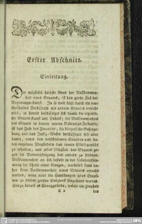 Erster Abschnitt. Einleitung