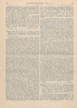 323-324 [Rezension] Colenso, J. W., Wellhausen on the Composition of the Hexateuch critically examined