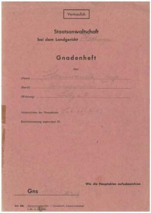 Wagner, Georg, Oberpostinspektor, Sulz: Gnadenheft Ernst Steinwandt Gns 135/48