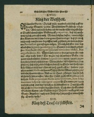XIX. Klag deß Teuffels selbsten.