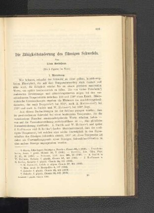 Die Zähigkeitsänderung des flüssigen Schwefels.