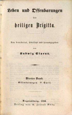 Leben und Offenbarungen der heiligen Brigitta, 4. Offenbarungen ; 4. Theil