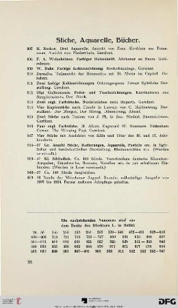Stiche, Aquarelle, Bücher (Nr. 907-958)