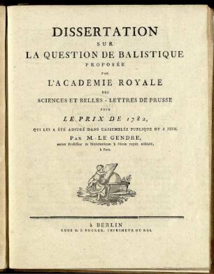Dissertation Sur La Question De Balistique