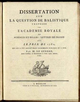Dissertation Sur La Question De Balistique