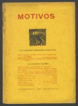 Los grandes escritores bolivianos [y] los nuevos valores - [Sumario]