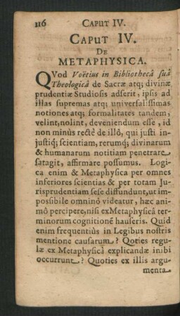 Caput IV. De Metaphysica.