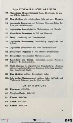 Kunstgewerbliche Arbeiten (Nr. 108-120a)
