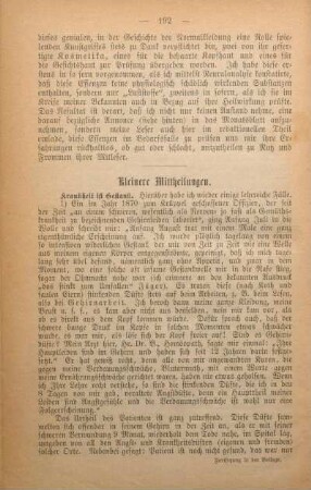Kleiner Mittheilungen