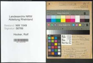 Entnazifizierung Rolf Hocker , geb. 05.05.1920 (Referendar)