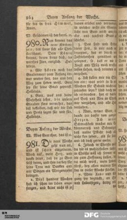 [Beym Anfang & Beschluß der Woche.]