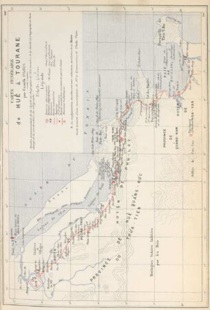 Carte itinéraire de Huê à Tourane