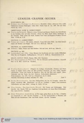 Gemälde, Graphik, Bücher (Nr. 443-463)