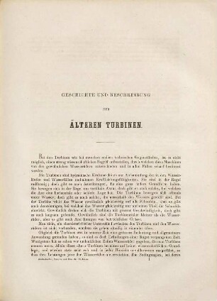 Theorie und Bau der Turbinen und Ventilatoren, [1].. [Textband]