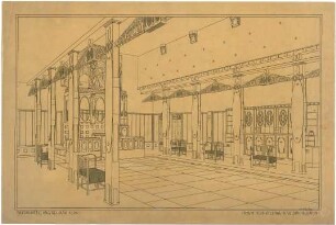 Billing, Hermann; St. Louis (Missouri, USA); Weltausstellung 1904, Raum Prof. Billing (Musikraum) - Innenraumperspektive