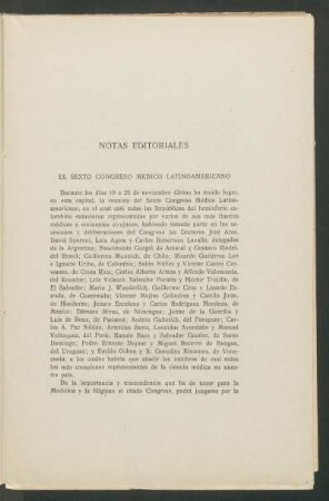 El Sexto Congreso Médico Latinoamericano