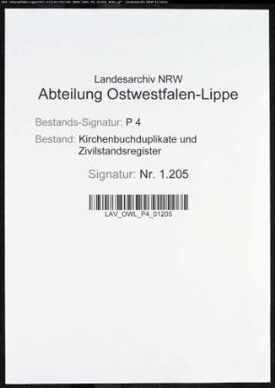 Zivilstandsregister der Stadt Iserlohn (H 1811). (Gemeinde: Iserlohn, Stadt)