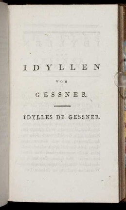 Idyllen = Idylles / Von Gessner.