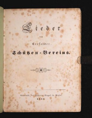 Lieder des Crefelder Schützen-Vereins