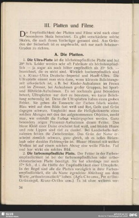 III. Platten und Filme