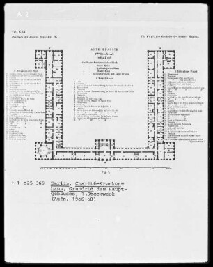Berlin, Charité-Krankenhaus, Hauptgebäude, 1. Stockwerk