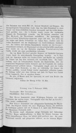Sitzung vom 7. Februar 1882.