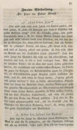 11-18 Zweite Abtheilung: Die Lehre des Doktor Strauß