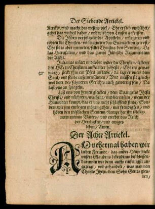 Der Achte Artickel.