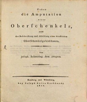 Über die Amputation eines Oberschenkels