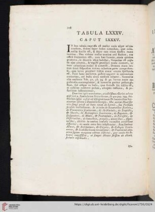 Tabula LXXXV. Caput LXXXV