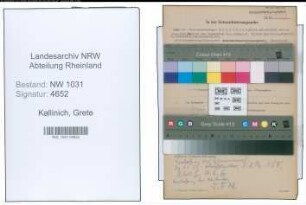 Entnazifizierung Grete Kallinich , geb. 18.04.1905 ()