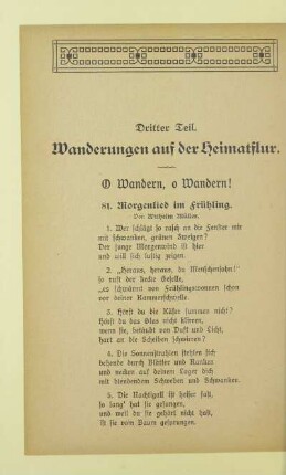 Dritter Teil. Wanderungen auf der Heimatflur