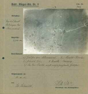 Foto eigener und feindlicher Stellungen am Surcenord (Luftbild)