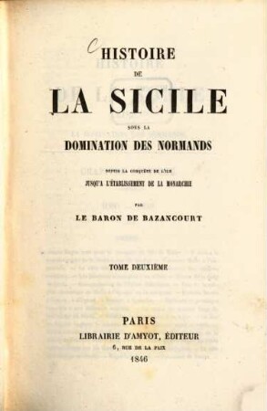 Histoire de la Sicile sous la Domination des Normands, 2