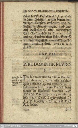 Cap. VII. De Iure Domini In Feudo
