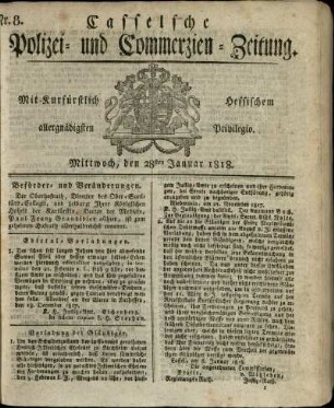 Nr. 8, Mittwoch, den 28sten Januar 1818