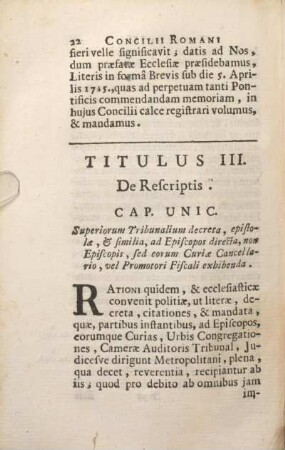 Titulus III. De Rescriptis.