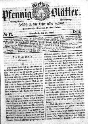 No. 17, Sonnabend, den 26. April