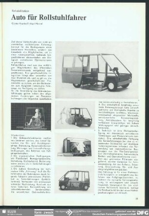 Auto für Rollstuhlfahrer : Rehabilitation