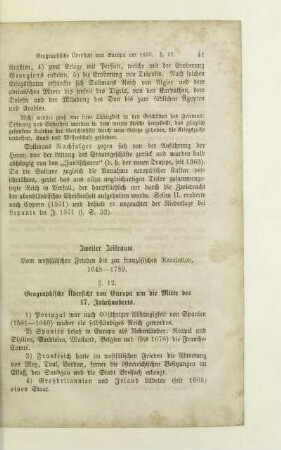 Zweiter Zeitraum. Vom westfälischen Frieden bis zur französischen Revolution, 1648-1789