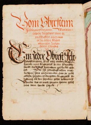 Vom Amt des Feldhauptmanns