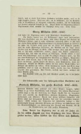Friedrich Wilhelm, der große Kurfürst. 1640-1688