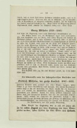 Friedrich Wilhelm, der große Kurfürst. 1640-1688