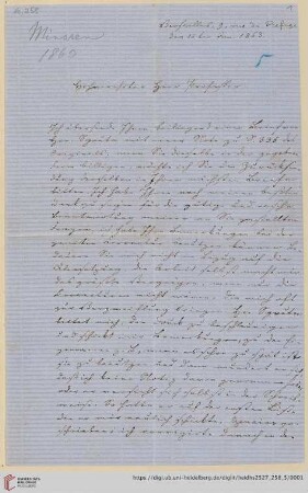 Brief von Johann Friedrich Minssen an Georg Gottfried Gervinus