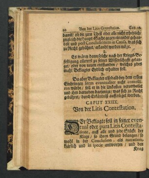 Caput XXIIX. Von der Litis Contestation.