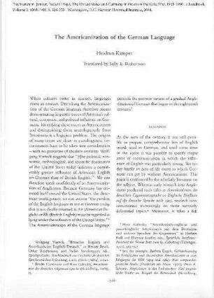 The Americanization of the German language