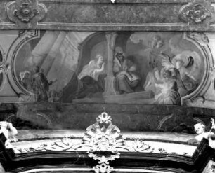 Gewölbebild mit der Darstellung: Heiliger Johannes von Nepomuk mit der böhmischen Königin Sophia.