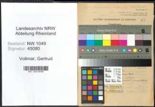 Entnazifizierung Gertrud Vollmar , geb. 11.03.1906 (Studienassessorin)