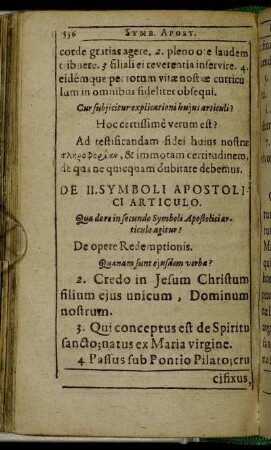 De II. Symboli Apostolici Articulo.