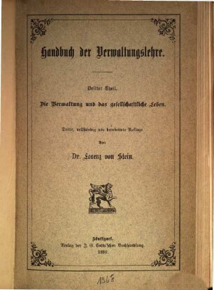 Handbuch der Verwaltungslehre. 3, Die Verwaltung und das gesellschaftliche Leben